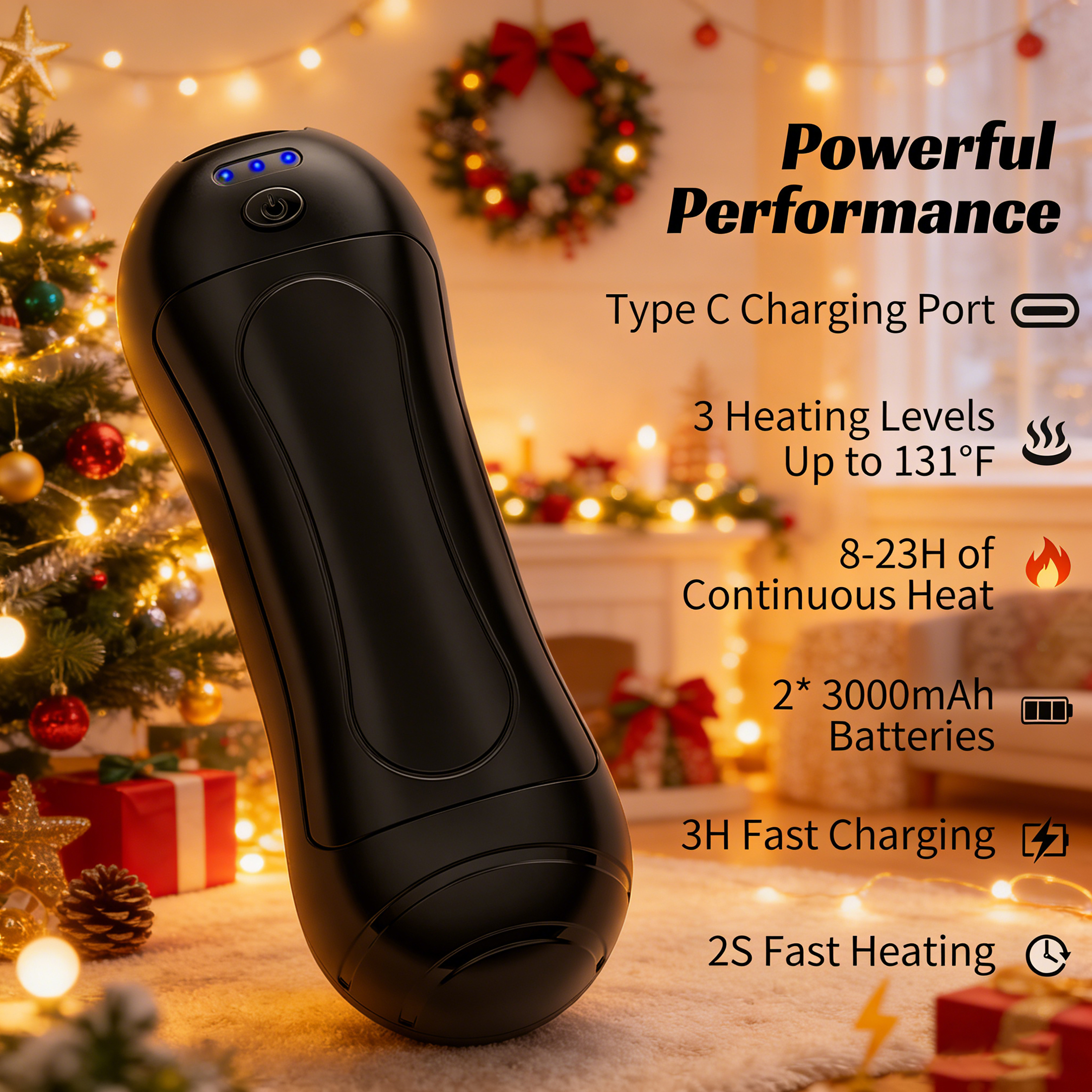 2 Pack Hand Warmers Rechargeable 6000mAh,FANDLISS Electric Hot Hands Hand Warmers,Quick Heating Pocket Heater Reusable Hand Warmer for Outdoor/Camping/Skiing, for Men/Women