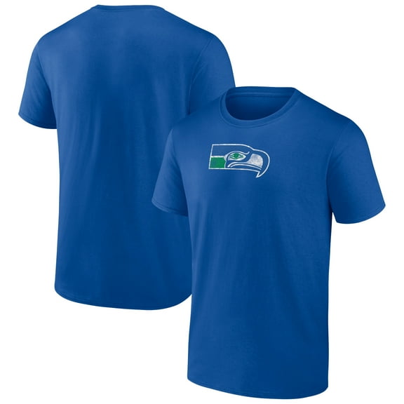 Men's  Royal Seattle Seahawks Throwback T-Shirt