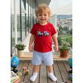 thumbnail image 5 of BemeyourBBs Toddler Baby Boy Back to School Outfit Kids Kindergarten Outfits Baby Boys Summer Clothes Short Sleeve Pencil in Truck Embroidery T Shirt Tops and Elastic Waist Plaid Shorts Set, 5 of 9