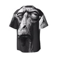 thumbnail image 6 of Lsque Monochrome Giraffe Expression print Men's Cuban Collar Short Sleeve Shirt Summer Beachwear Casual Button Down Fashionable Vacation Leisure Shirt-XX-Large, 6 of 7