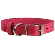 Genuine Leather Dog Collar Pink 4 Sizes (16"-18.5" Neck; 1.2" Wide)