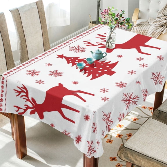 BZSMCE Square Tablecloth The Red Christmas Printing Pattern Tableclothes