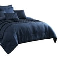 thumbnail image 2 of 10 Piece King Polyester Comforter Set with Geometric Oblong Print, Dark Blue- Saltoro Sherpi, 2 of 3