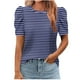thumbnail image 1 of Tops de Manga Corta para las Mujeres Suelto Ajuste Impreso Cuello Redondo Camiseta Suelta Superior, Poliéster Verano Primavera, 1 of 5