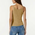 thumbnail image 5 of APEXFWDT Women's Plus Size Ribbed Scoop Neck Tank Top Sleeveless Solid Color Basic Camisole Layering Undershirt,S,Khaki, 5 of 5