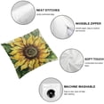 thumbnail image 4 of Acheng Summer Hello Sunshine Sunflower Get Cozy Throw Pillow Covers, Yellow Green Cushion Case for Sofa Couch Decorations,2 Pcs White, 4 of 6