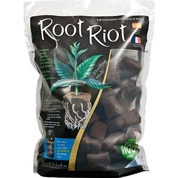 Root Riot RTRTBAG100 Organic Plant Starter Cubes, 100 Cubes