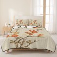 thumbnail image 3 of Full Quilt Set 78''x90'', Vintage Botanical Lightweight Bedspread Coverlet Set with 2 Pillow Shams, Red Spring Floral Botanical Farmhouse Breathable All Season Quilt Bedding for Bedroom/Guest Room, 3 of 9