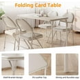thumbnail image 5 of Takywep Beige 4ft Folding Table, Upholstered PU Leather Tabletop, Heavy Duty Metal Legs, Collapsible, No Assembly, Indoor Outdoor Dining, Picnic, Camping, Study Desk, Event, Ready to Use, 5 of 6