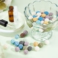 thumbnail image 4 of Aproximadamente 80 cuentas de lava natural, 10 colores, redondas, 12 mm, sin encerar, sueltas, espaciadoras, piedras preciosas., 4 of 6