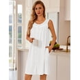 thumbnail image 2 of Ekouaer Nightgowns for Women Button Up Sleepshirt Tank Sleeveless Nightshirt Soft Sleepwear with Pockets, 2 of 6