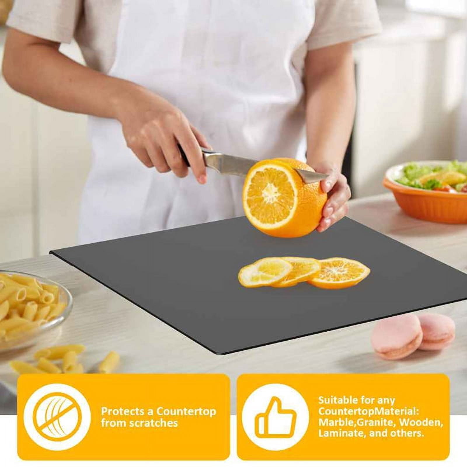 Black Acrylic Cutting Board with Lip 17.7X13.7 inch No-Scratches