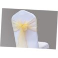 thumbnail image 5 of YQHWQ 10pcs Chair Back Decoration Organza Ribbon Ribbons Stool Bows Seat Decorations Chair Cover Ceremony Chair Back Yarn Chair Sashes Tulle Ribbon Chaise Golden Golden, 5 of 5