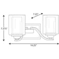 thumbnail image 2 of Progress Lighting Kene 2-Light Wall Bracket, Brushed Nickel, Etched Glass Shades, 2 of 2
