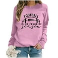 thumbnail image 4 of IYYVV Game Day Sweatshirt Women Football Shirts Rugby Graphic Crewneck Pullover Plus Size Funny Tops Baseball Season Long Sleeve Shirt EB42-Pink 2XL, 4 of 4