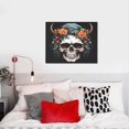 thumbnail image 4 of Susaid Flower Horn Skull Pattern Canvas Wall Decor Poster Framed Artwork Decoration for Bedroom Home Office Ready to Hang,Horizontal, 4 of 6