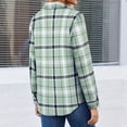 thumbnail image 6 of Hsovts Womens Plaid Flannel Button Down Shirt, Long Sleeve Tartan Buffalo Check Relaxed Fit Multi‑Color Option Casual Daily Camping Tops with Adjustable Cuffs Green L, 6 of 6