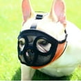 thumbnail image 1 of RV Máscara de perro de boca corta, máscara plana de malla transpirable de bulldog francés, máscara de masticar y lamer máscara de bulldog (M) Rojo Verde, 1 of 5