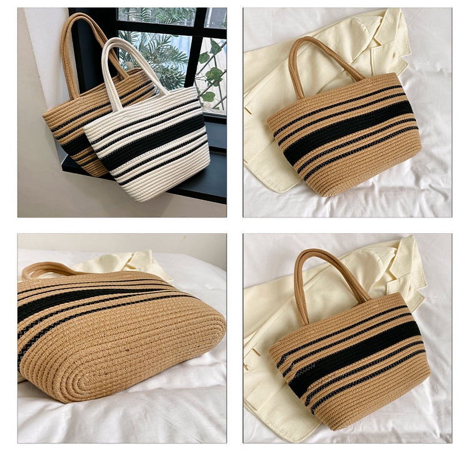 Nvzi-c Women's Woven Shoulder Bag Woven Tote Bag and