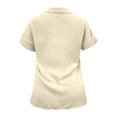 thumbnail image 4 of Camisa Blusa básica de mujer Algodón Lino Blusa de verano Top Casual Color sólido Traje diario Ygjytge Beige T XXL para Mujer, 4 of 8