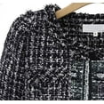 thumbnail image 4 of Chouyatou Women's Elegant Open Front Round Neck Fringed Plaid Checkered Tweed Jacket Fashion Casual Plaid Outerwear(Small,Black), 4 of 4