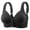 Black, variant on Women Plus Size Wireless Front Closure Side Support Fixed Cup Everyday Bras