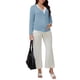 thumbnail image 2 of INSPIRE CHIC Camisas de Maternidad para Mujeres con Botones Abajo Ropa de Embarazo de Manga Larga V Cuello Tops de Lactancia Falsos de 2 Piezas XL Azul, 2 of 6