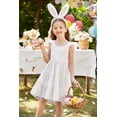 thumbnail image 3 of Vestido para niños pequeños Arshiner de algodón blanco con lazo sin espalda 4T, 3 of 6