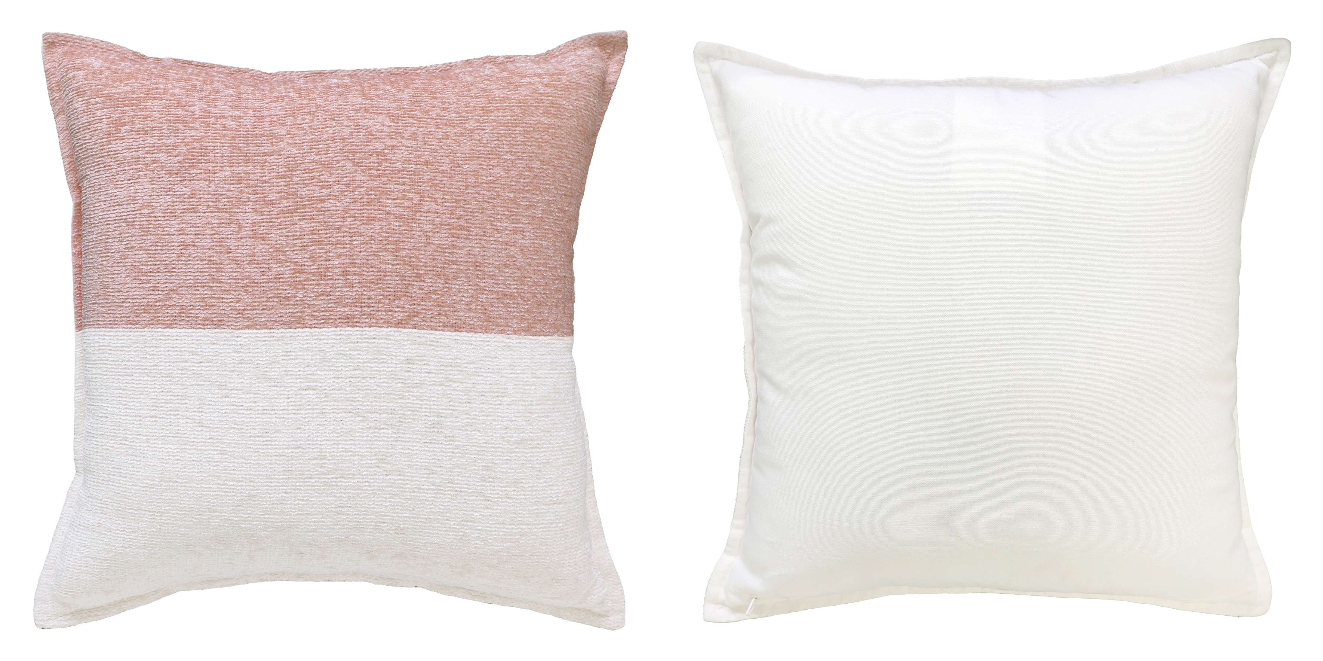 Mainstays 18 in x 18 in Pink Blush Two-Tone Polyester Cotton Square Decorative Throw Pillow