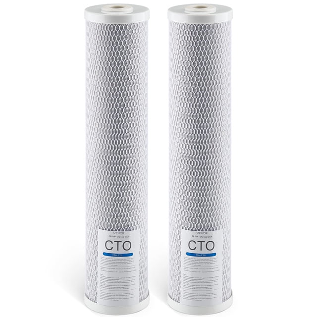 VEVOR Cartucho de repuesto para filtro de agua para toda la casa, 4,5" x 20", CTO Carbon (paquete de 2)