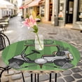 thumbnail image 6 of Golf Balls Round Tablecloth for 36-44 Inch Tables, Fitted Table Cover with Elastic Edge, Green Sports Art Truck Brown Lattice Waterproof Outdoor Table Cloth Protector for Patio Garden Dinner Picnic, 6 of 9