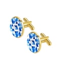 thumbnail image 2 of Flag of Israel Elegant Stainless Steel Cufflinks Set for Formal Attire, Made with Silver Jewelry for Any Occasion, 2 of 6
