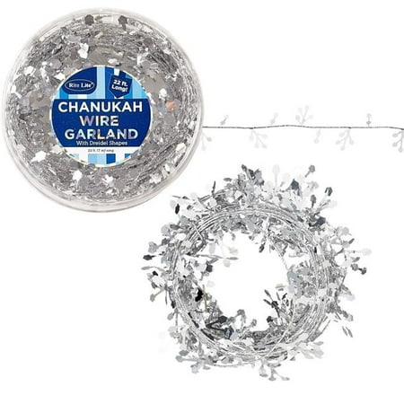 Rite Lite 13017 22 ft. Silver Dreidels Chanukah Wire Garland, Pack of 6