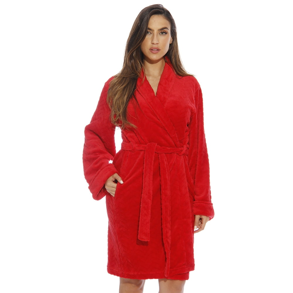 Just Love - Just Love Chevron Bath Robes for Women (Red, Medium ...