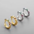 thumbnail image 3 of Pendientes de lujo de plata S925 para mujer con diamantes engastados y chapados en oro Pendientes versátiles y hebilla de pendientes simples, 3 of 6