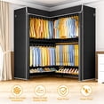 thumbnail image 3 of Ulif E15C Pro Heavy Duty Freestanding L-Shaped Garment Rack, Closet Organizer System with Dustproof Cover, 48.8x15.8x78.4", Black, 3 of 8
