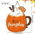 thumbnail image 2 of BinKFF Fall Decor Pumpkin Welcome Sign Thanksgiving Door Hanger Wooden Pumpkin Decor Hanging Porch Sign for Autumn Harvest Thanksgiving Farmhouse Wall Decoration(Orange), 2 of 6