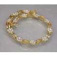 thumbnail image 2 of 6 CT Round Cut White Moissanite Flower Tennis Bracelet 14K Yellow Gold Plated, 2 of 4