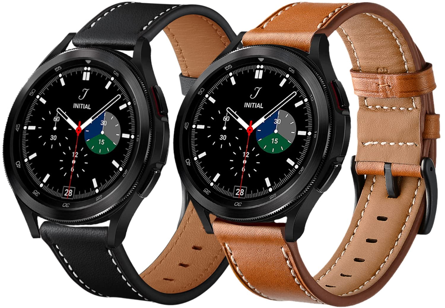 Miimall Resin Strap for Samsung Galaxy Watch 6 5 4 40mm 44mm/6 Classic 43mm  47mm/5 Pro 45mm/4 Classic, 20mm Lightweight Band with Stainless Steel