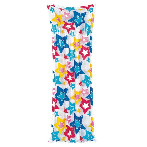 Pool Central 6' Blue and Yellow Stars Inflatable Swimming Pool Float