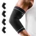 thumbnail image 1 of Funda de compresión de codo Rakie, paquete de 2 unidades para tendinitis, color negro, 1 of 5