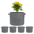 thumbnail image 1 of Uxcell 5 Paquete de Bolsas de Cultivo para Plantas de 5 Galones, Macetas de Tela Gruesa de 300G con Asas, Macetas de Jardín para Plantas, Color Gris, 1 of 7