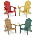 thumbnail image 2 of Costway 4 PCS Patio HIPS Adirondack Chair with Cup Holder Weather Resistant Outdoor 380 LBS Teak&Green&Yellow&Red, 2 of 2