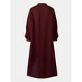 thumbnail image 4 of ZANZEA Womens Long Maxi Shirt Dress Muslim Islamic Dress, 4 of 8
