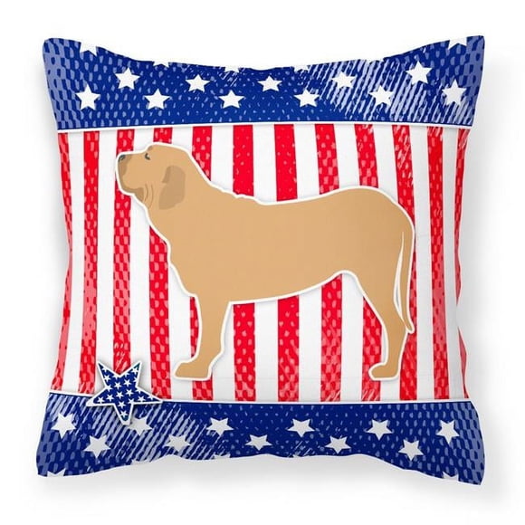 Carolines Treasures BB3379PW1414 USA Patriotic Fila Brasileiro Fabric Decorative Pillow