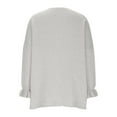 thumbnail image 3 of WRKEKC Chandail Oversize à Col Rond pour Femmes Manches Longues Doux Respirant pour Détente et Week-End Gris G, 3 of 5