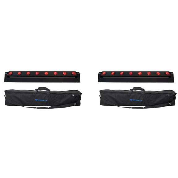 (2) Rockville MOTIONSTRIP Moving Head RGBW Color Strip Wash/Beam Light Bar Bags