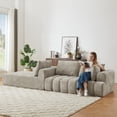 thumbnail image 4 of 108" W Modular Sectionals Sofa,Cloud Boneless Couch with Chaise,Chenille Tufted Deep Seat L Shaped Couch,Modern Compression Foam Sofa for Living Room Bedroom,No Assembly Required(Left Facing,Blue), 4 of 9