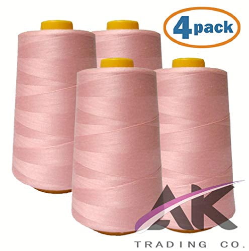 Overlock Serger Machines AK Trading 4-Pack Periwinkle All Purpose Sewing Thread Cones 6000 Yards Each of High Tensile Polyester Thread Spools for Sewing Quilting Merrow & Hand Embroidery 