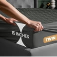 thumbnail image 2 of Utopia Bedding Waterproof Mattress Protector Twin Size (Gray), Premium 3D Air Soft Fabric Mattress Cover, Fits 15 Inches Deep, Breathable, Fitted Style with Stretchable Pockets, 2 of 7